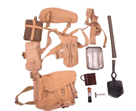 A set of Pattern 1937 webbing accoutrements, most elements bearing Second World War dates, together with a further pair of sh