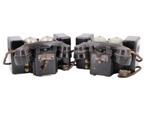 Two Second World War British army Type F Mk II field telephones by TMC (Telephone Manufacturing Company Limited)
