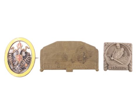 Three Great War Austrian army tradition / cap badges