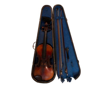 A late 19th / early 20th Century violin, having an interior label for "Vuillaume Paris, Rue Croix des Petits Champs 46", and 