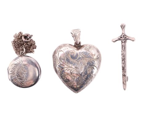 A 1953 Scottish silver brooch in the form of a claymore sword and decorated with Celtic interlace, Henderson &amp; Horner Bro