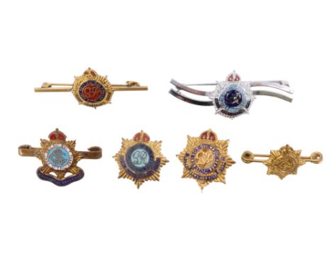A Great War Army Service Corps Mechanical Transport and five other ASC / RASC sweetheart brooches