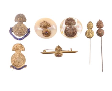 Five Royal Scots Fusiliers sweetheart brooches together with two stick pins