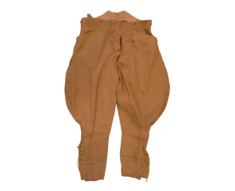 A 1930s pair of Indian army khaki drill Jodhpurs / riding breeches