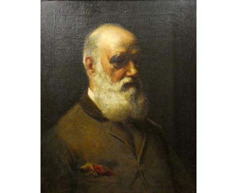 Attributed to Frederick William Elwell (1870-1958), Portrait of J. A. Wade, unsigned, oil on canvas, 60 x 50 cm, gilt frame. 