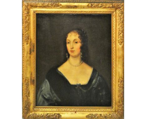 Circle of Sir Peter Lely, (1618-1680), a 17th century portrait of Lady Anne Keith, unsigned, with dedication, oil on canvas, 