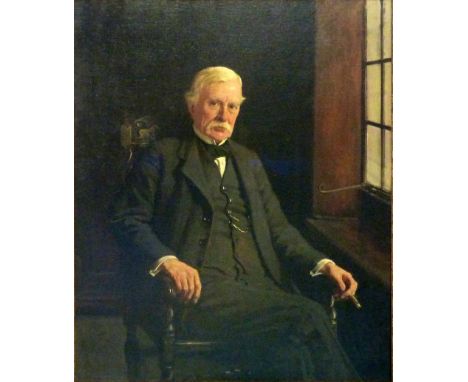 Fred Elwell (1870 - 1958), "Robert Henry Micks portrait", oil on canvas, signed lower left hand corner, 124 x 99 cm, gilt fra
