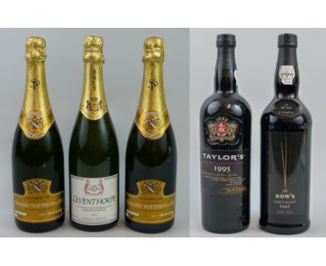 Taylors late bottled vintage port, 1995, Dows Midnight Port, non vintage, Gerard Soutiran Champagne x 2 and a sparkling wine 