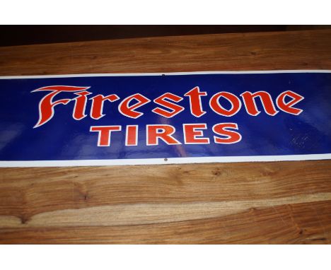 Enamel firestone tin sign 91 cm x 30 cm 