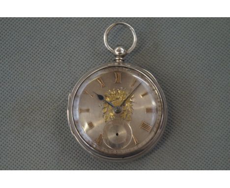 Silver &amp; gold dial pocket watch Serial No 23369, Chester hallmark date letter K 1873 (A/F)