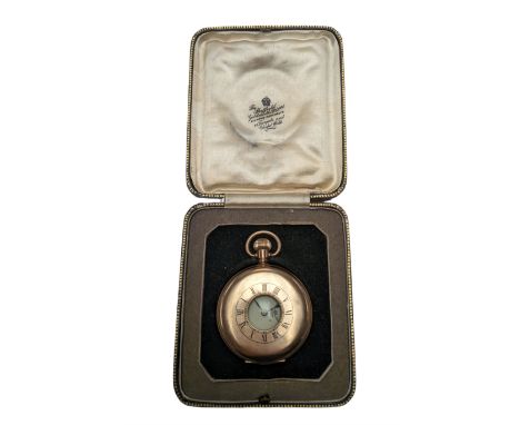 Gold plated half hunter pocket watch, the white enamel dial inscribed The Sheffield Goldsmiths Co. Ltd, with subsidiary secon