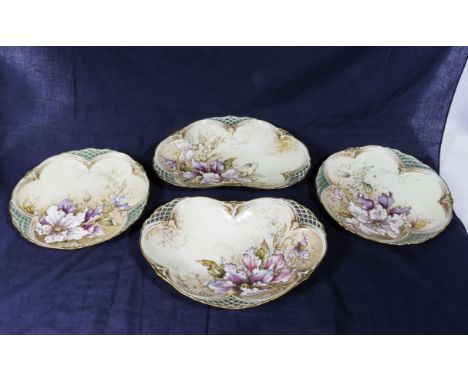 Four Royal Worcester dishes made for Henry Greene retailers