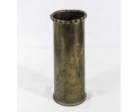 WWI trench art shell 'Souvenir of Arras 1917'