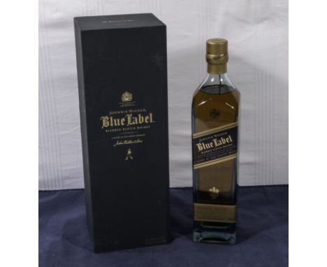 A bottle of Johnnie Walker Blue Label blended Scotch whisky, 750ml.  Bottle No. AC6 35392