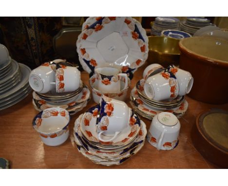 A 1930's part tea service having an imari palette by Melba bone China