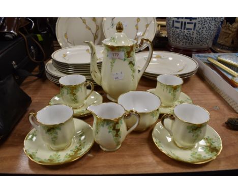 A fine part tea service by Royal Standard in green lily design
