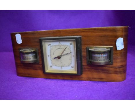 An art deco styled weather station barometer set
aesthetically in good order,however, untested.