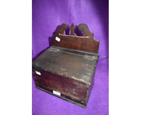 A late Victorian candle box having shaped finial