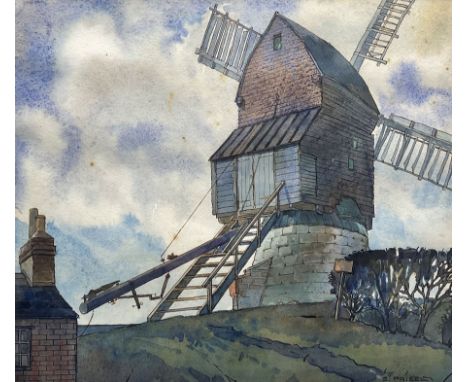 S Price (British 20th century): Windmill, watercolour with ink signed 32cm x 37cmNotes: there is a record of this artist livi