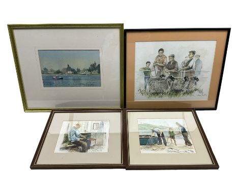 Stephen Broadbent (Yorkshire Contemporary): 'On the Water', watercolour signed, titled verso with artist's Lockton address 16