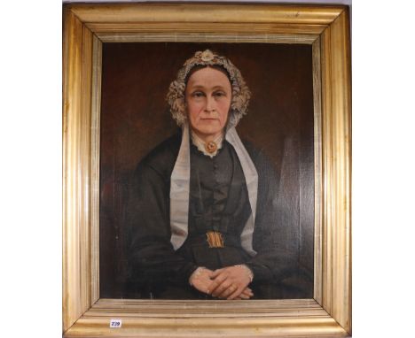 JOHN MILES Portrait of a lady Oil, signed and dated 1872, 74cm x 62cm