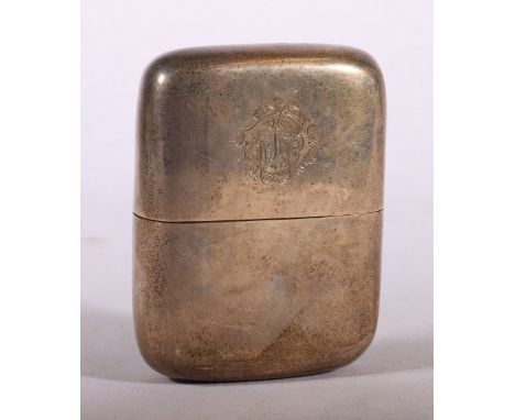 Victorian silver spirit or hip flask, Chester 1900, makers Cohen & Charles, 219g, 11cm.