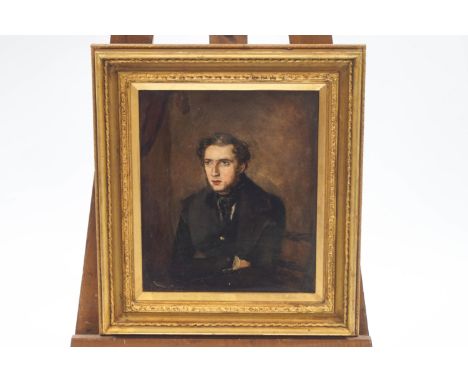 English School, late 19th century, Portrait of a gentleman, oil on board, 25.5cm x 31cm