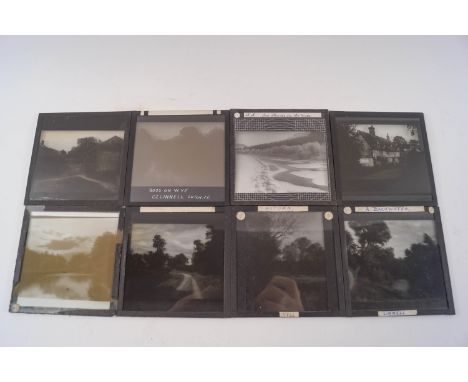A quantity of magic lantern slides and glass negatives
