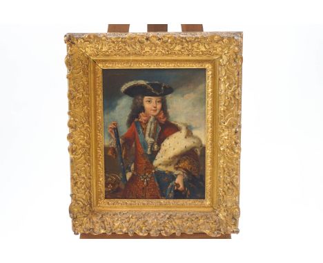 Continental School, 18th century, Portrait of the young Louis XIV, oil on canvas, later inscribed Louis Quatorse, 46cm x 36cm