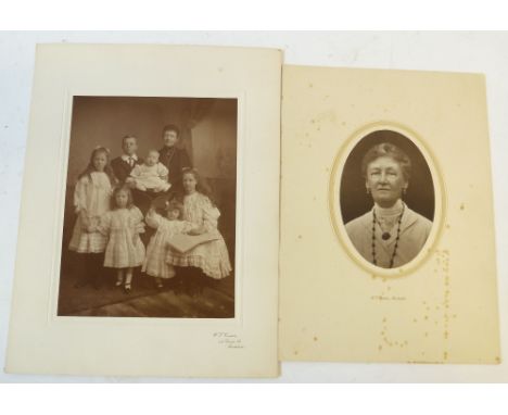 FULL PLATE PHOTOGRAPH OF BENJAMIN CHARLES BRIERLEY'S WIFE JANET AND THEIR SIX CHILDREN, prior to emigrating to Australia in 1