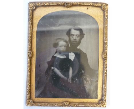 VICTORIAN AMBROTYPE PORTRAIT PHOTOGRAPHS, John Brearley (only surviving son of Sgt Ben Brearley) with his young son Benjamin 