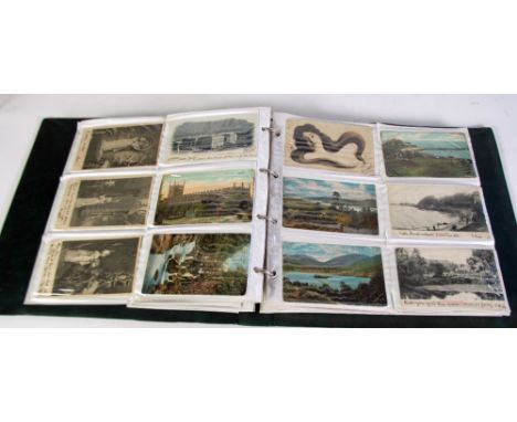 R.F. POSTCARD ALBUM CONTAINING MISCELLANEOUS COLLECTION OF MAINLY PRE-WAR TOPOGRAPHICAL, ARCHITECTURAL AND SEASIDE GREETINGS 