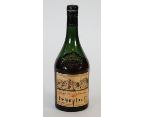 DELAMAIN & CO, COGNAC PETITE CHAMPAGNE, 1920, 70° PROOF, contents mid to low shoulders