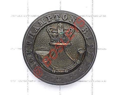 2nd (Southampton) Hampshire Rifle Volunteers Victorian Officer’s blackened button “Southampton Rifles” circlet with crowned s