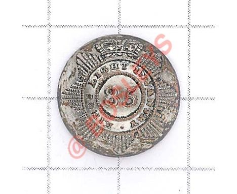 85th King’s Light Infantry Georgian Officer’s silvered closed back coatee button. Crowned star “King’s Light Infantry”, “85” 