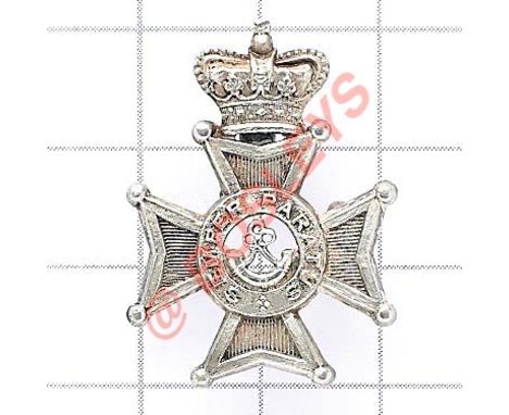 4th Middlesex Rifle Volunteers Officer’s Victorian field service cap badge Die-cast silvered crowned Maltese cross inscribed 