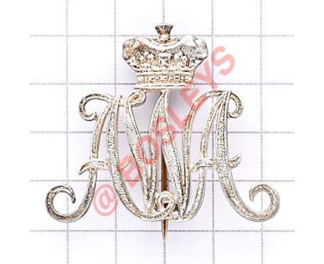 Indian Army. 129th Duke of Connaught’s Own Baluchis Officer’s pagri badge circa 1903-22. British made die-cast unmarked silve