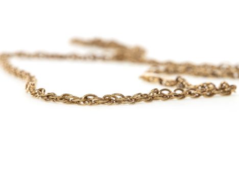 ROPETWIST CHAIN, 57cm long, marked 9kt to the clasp, 11.5g