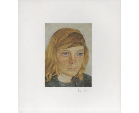 Artist: Lucian Freud (German/English, 1922-2011). Title: "Girl in a Green Dress". Medium: Color offset lithograph. Date: Comp