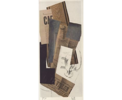 Artist: Georges Braque (French, 1882 - 1963). Title: "Composition (Violon)". Medium: Original color collotype. Date: Composed