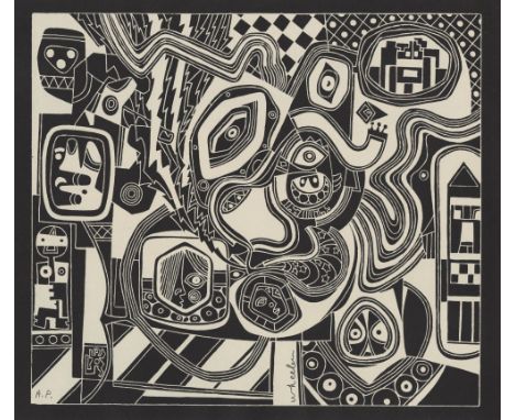 Artist: Steve Wheeler (American, 1912 - 1992). Title: "Peg Taking a Drag". Medium: Original silkscreen. Date: Composed 1947. 