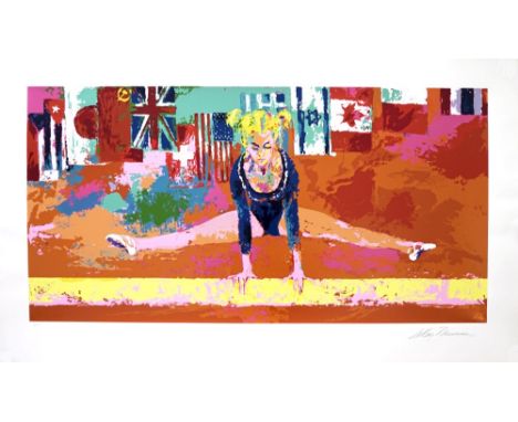 Artist: LeRoy Neiman (American, 1921-2012). Title: "Olympic Gymnast". Medium: Original color silkscreen. Date: Composed 1976.