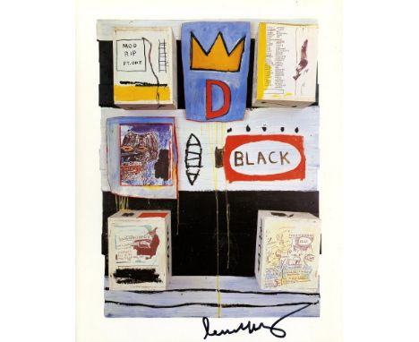 Artist: Jean-Michel Basquiat (American, 1960-1988). Title: "Black". Medium: Color offset lithograph. Date: Composed 1986. Pri