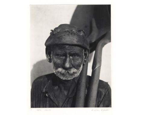 Artist: Walker Evans (American, 1903 - 1975). Title: "Coal Dock Worker, Havana, Cuba [two shovels]". Medium: Gelatin silver p