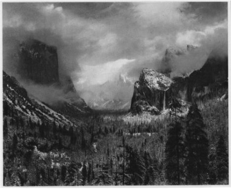 Artist: Ansel Adams (American, 1902-1984). Title: "Clearing Winter Storm, Yosemite National Park, Calformia". Medium: Origina