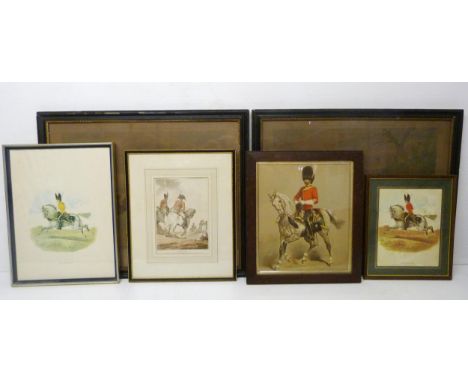Group of military prints relating to the Royal Scots Greys to include an officer on horseback of the 2nd Dragoons, 'Scotch Gr
