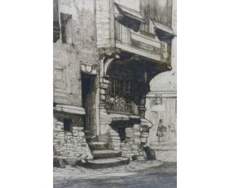 Katharine (Kate) Cameron RSW RE (Scottish, 1874 - 1965) L'Auberge Signed, etching, 26cm x 17cm.&nbsp; ARR