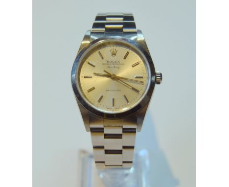 Rolex Oyster Perpetual Air-King Precision gent's wristwatch, the silvered dial with baton indices, stainless steel bezel and 