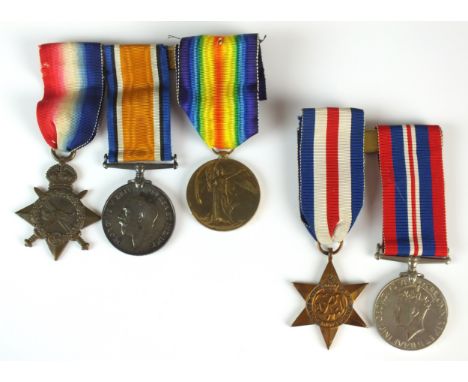 A WW1 trio of medals awarded to "02515 Pte. H. Jones A.O.C" (Army Ordnance Corps) comprising 1914-15 Star, War Medal and Vict