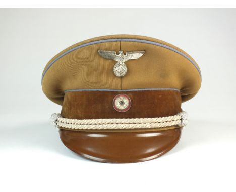 A pre-WW2 First Pattern German NSDAP Orts-level Political Leader's visor cap, named to the interior 'Otto Flory' constructed 